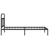 Metal Bed Frame without Mattress with Headboard Black 107x203 cm King Single - Close-Up Angle