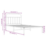 Metal Bed Frame without Mattress with Headboard Black 107x203 cm King Single