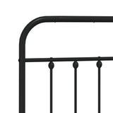 Metal Bed Frame without Mattress with Headboard Black 183x203 cm King - Extra Image