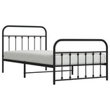 Metal Bed Frame without Mattress with Footboard Black 107x203 cm King Single