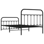 Metal Bed Frame without Mattress with Footboard Black 107x203 cm King Single