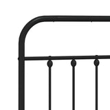 Metal Bed Frame without Mattress with Footboard Black 135x190 cm - Extra Image