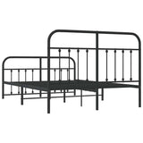 Metal Bed Frame without Mattress with Footboard Black 150x200 cm - Low Angle