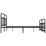 Metal Bed Frame without Mattress with Footboard Black 183x203 cm King - Close-Up Angle