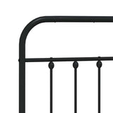 Metal Bed Frame without Mattress with Footboard Black 183x203 cm King - Extra Image