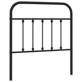 Metal Headboard Black 90 cm - Front View