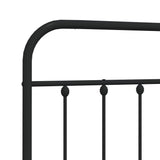 Metal Headboard Black 90 cm - Rear View
