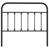 Metal Headboard Black 107 cm King Single - Top-Down View