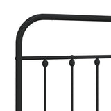 Metal Headboard Black 107 cm King Single - Rear View
