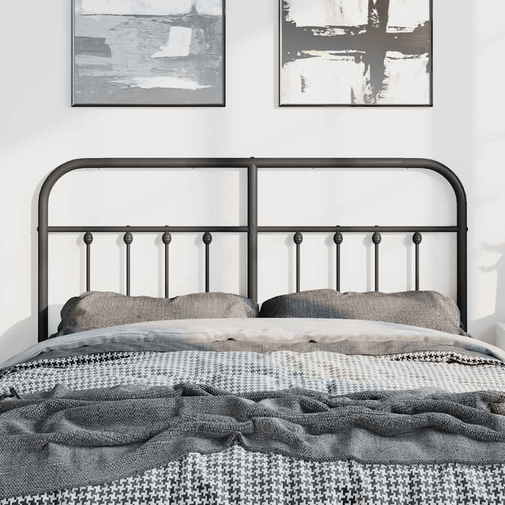 Metal Replace Headboard Black 135 cm