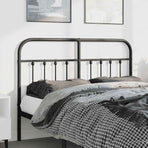 Metal Replace Headboard Black 135 cm