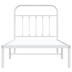 Metal Bed Frame without Mattress with Headboard White 90x190 cm