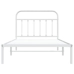 Metal Bed Frame without Mattress with Headboard White 107x203 cm King Single