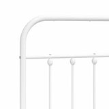 Metal Bed Frame without Mattress with Headboard White 135x190 cm