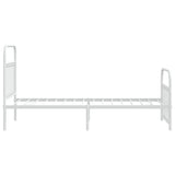 Metal Bed Frame without Mattress with Footboard White 90x190 cm