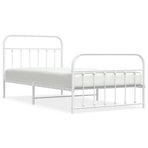 Metal Bed Frame without Mattress with Footboard White 107x203 cm King Single