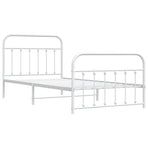 Metal Bed Frame without Mattress with Footboard White 107x203 cm King Single