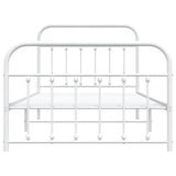 Metal Bed Frame without Mattress with Footboard White 107x203 cm King Single