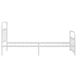 Metal Bed Frame without Mattress with Footboard White 107x203 cm King Single - Close-Up Angle