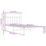 Metal Bed Frame without Mattress with Footboard White 107x203 cm King Single