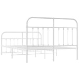 Metal Bed Frame without Mattress with Footboard White 135x190 cm
