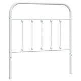 Metal Headboard White 90 cm - Front View