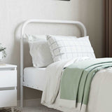 Metal Headboard White 90 cm - Side View