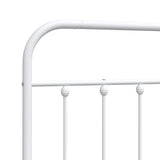 Metal Headboard White 90 cm - Rear View