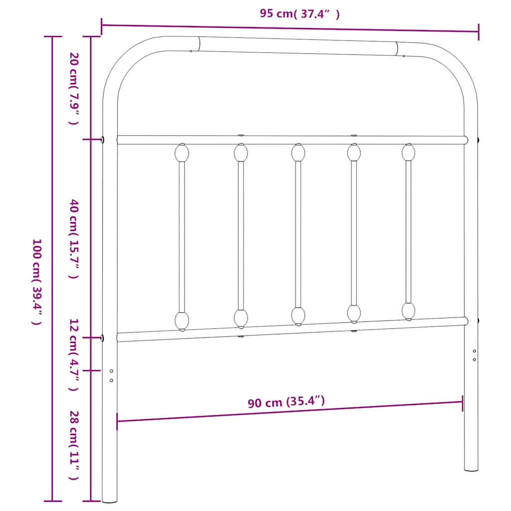 Metal Replace Headboard White 90 cm