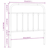 Metal Headboard White 90 cm - Close-Up Angle