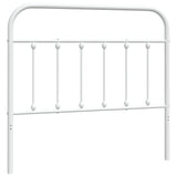 Metal Headboard White 107 cm King Single - Front View