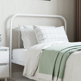 Metal Headboard White 107 cm King Single - Side View