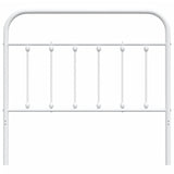 Metal Headboard White 107 cm King Single - Top-Down View