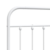 Metal Headboard White 107 cm King Single - Rear View