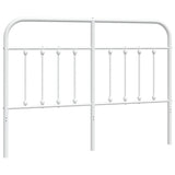 Metal Headboard White 137 cm Double - Front View