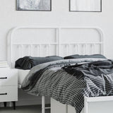 Metal Headboard White 137 cm Double - Side View