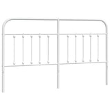 Metal Headboard White 183 cm King - Front View