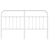 Metal Headboard White 183 cm King - Top-Down View