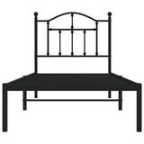 Metal Bed Frame without Mattress with Headboard Black 90x190 cm