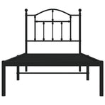 Metal Bed Frame without Mattress with Headboard Black 90x190 cm