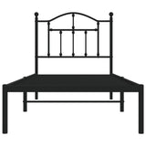 Metal Bed Frame without Mattress with Headboard Black 90x190 cm - 45-Degree Angle