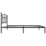 Metal Bed Frame without Mattress with Headboard Black 90x190 cm - Rear View