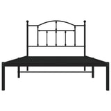 Metal Bed Frame without Mattress with Headboard Black 107x203 cm King Single