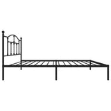 Metal Bed Frame without Mattress with Headboard Black 107x203 cm King Single - Rear View