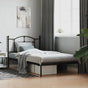 Metal Bed Frame without Mattress with Headboard Black 107x203 cm King Single