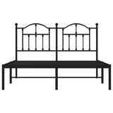 Metal Bed Frame without Mattress with Headboard Black 150x200 cm