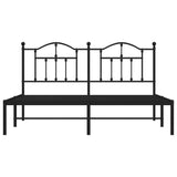 Metal Bed Frame without Mattress with Headboard Black 183x203 cm King