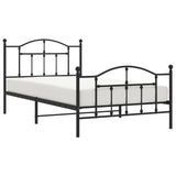 Metal Bed Frame without Mattress with Footboard Black 107x203 cm King Single