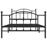 Metal Bed Frame without Mattress with Footboard Black 107x203 cm King Single - 45-Degree Angle