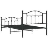 Metal Bed Frame without Mattress with Footboard Black 107x203 cm King Single